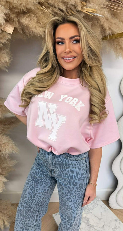 NEW YORK CROPPED SHIRT ROSA