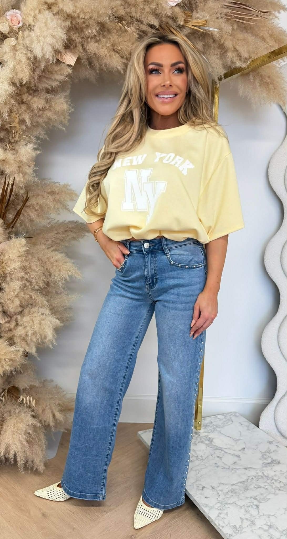 NEW YORK CROPPED SHIRT YELLOW