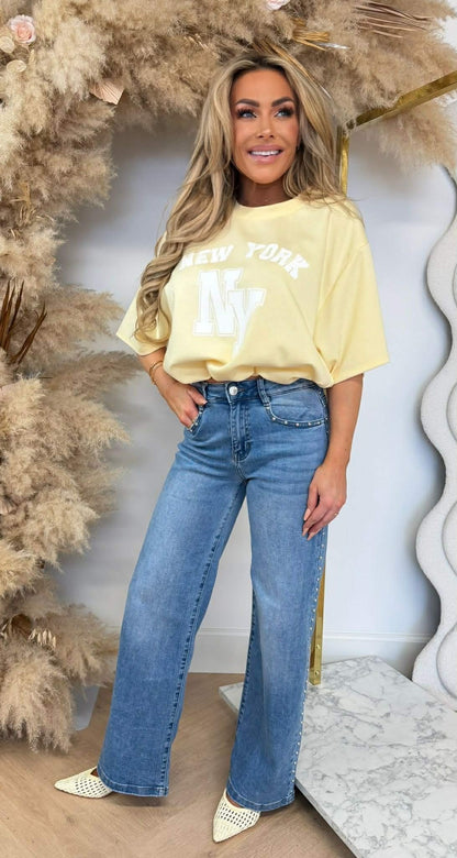 NEW YORK CROPPED SHIRT YELLOW