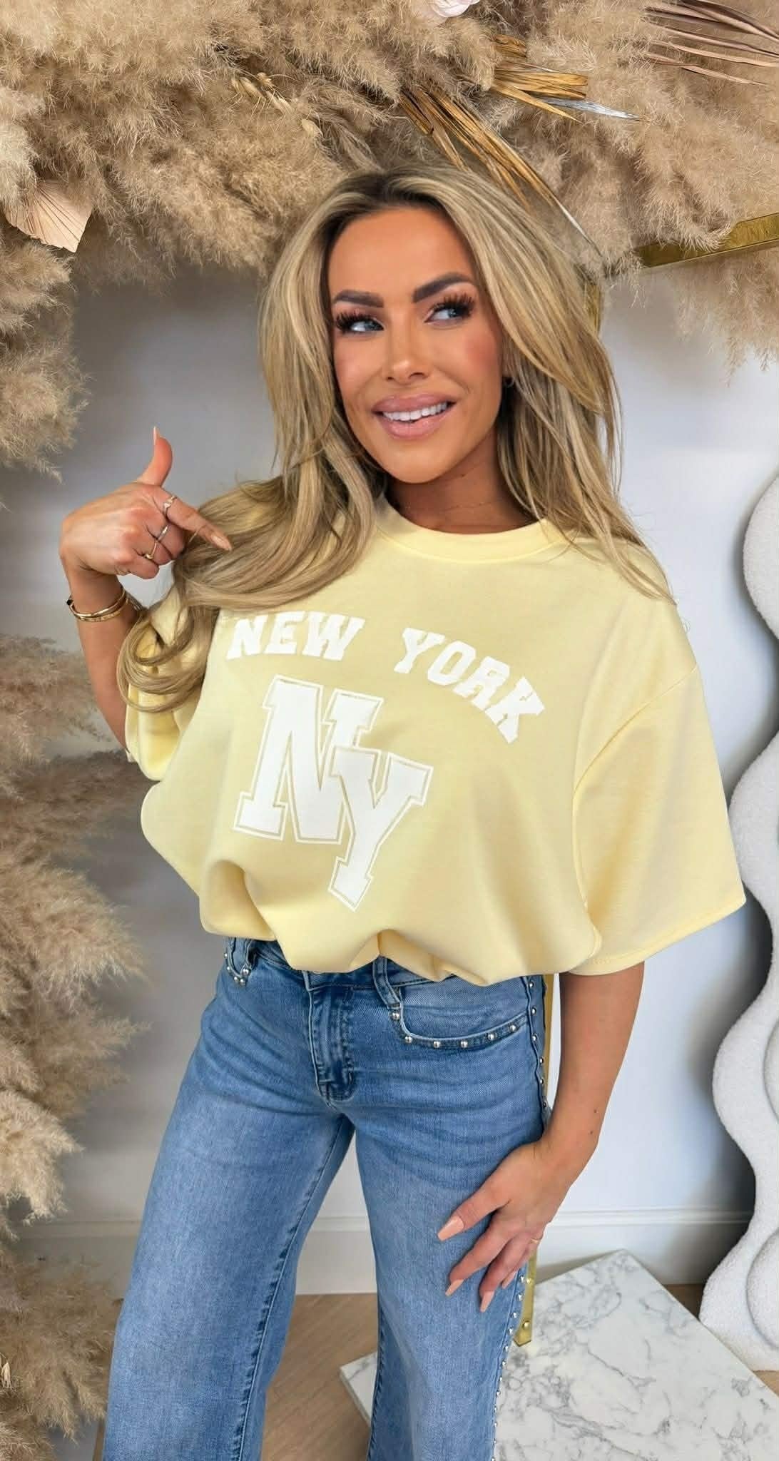 NEW YORK CROPPED SHIRT YELLOW