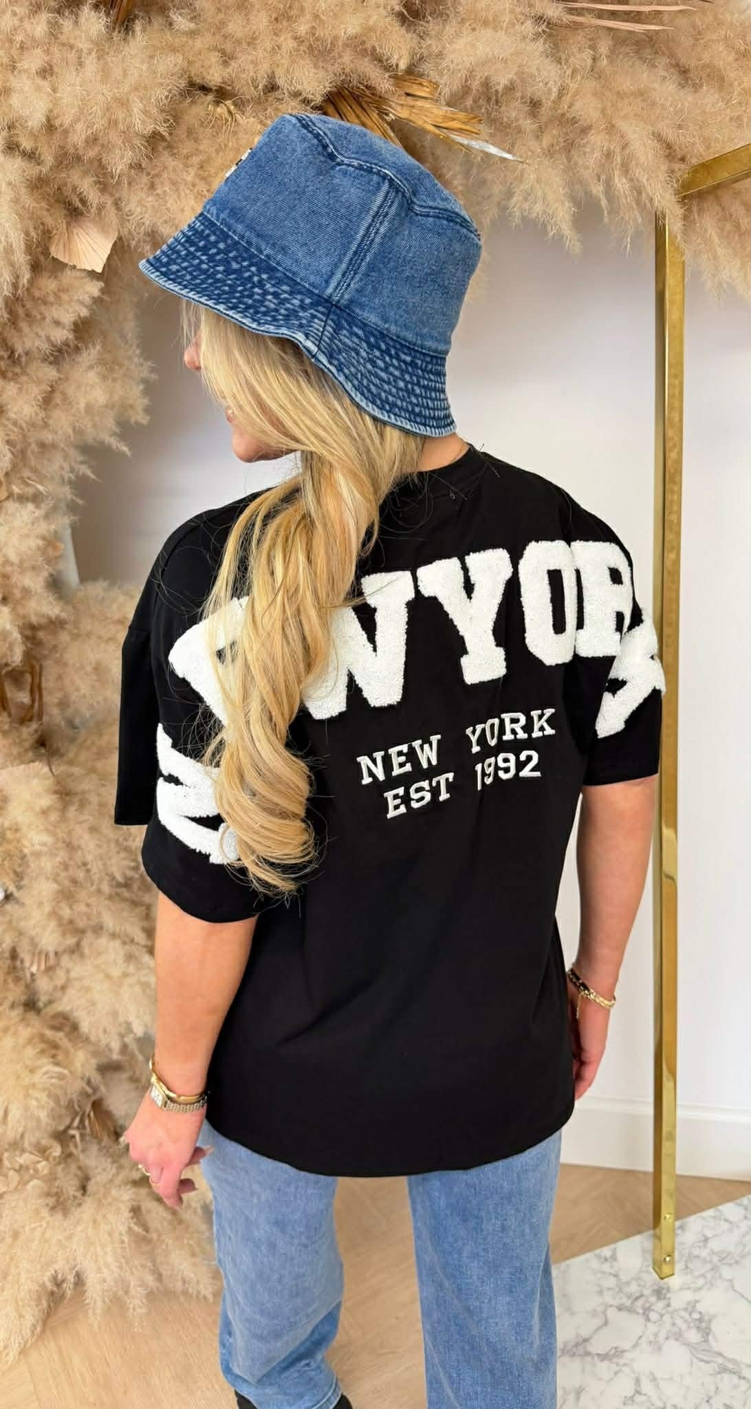 NEW YORK TEDDY TEXT T-SHIRT 7191 SCHWARZ