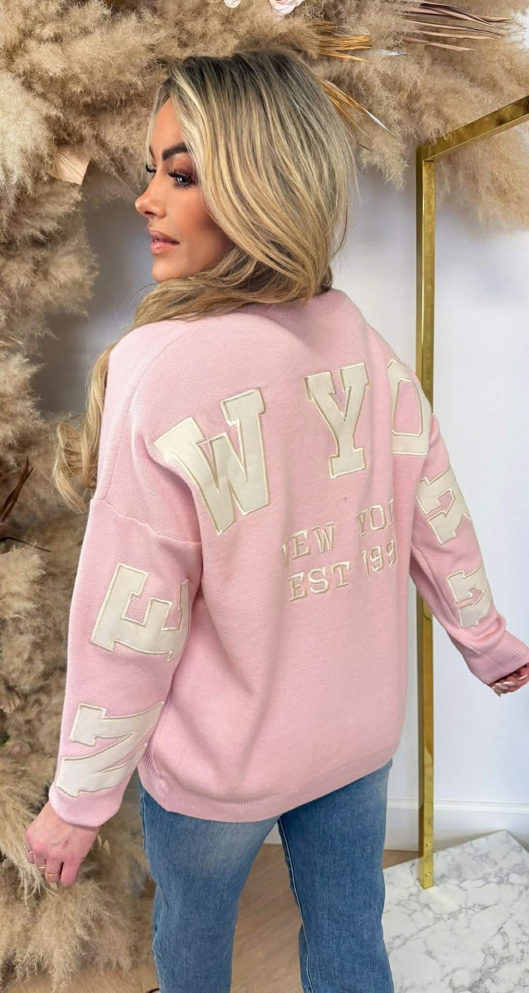 NEW YORK TEXT SWEAT AM1072 PINK