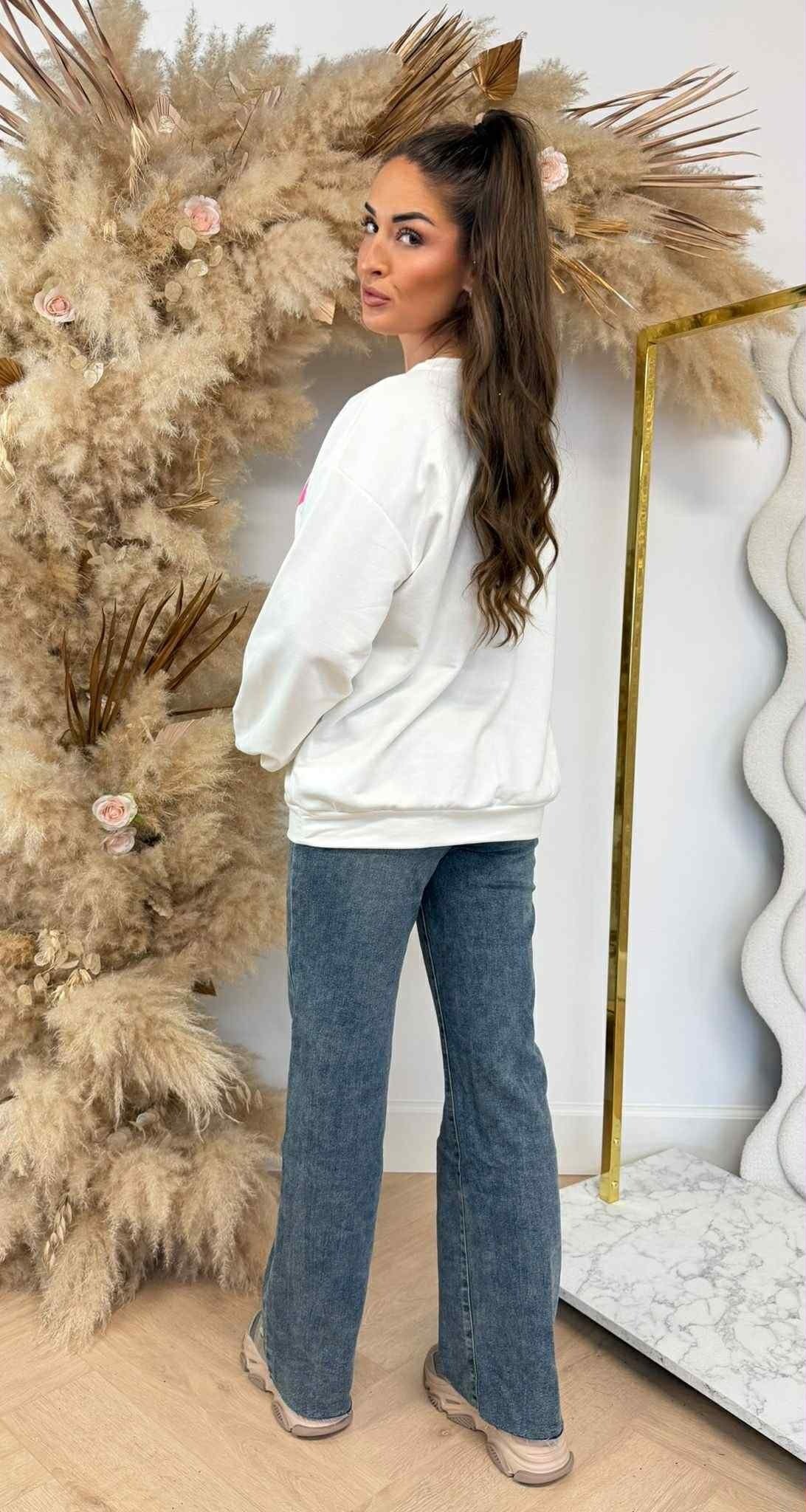 SWEAT OVERSIZE NEW YORK VIBES 801811 OFFWHITE