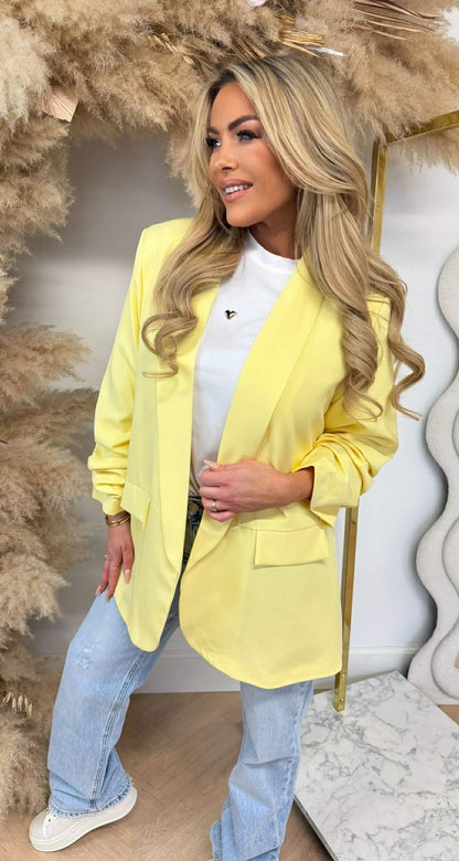 NINA OVERSIZED CROPPED ÄRMELBLAZER GELB