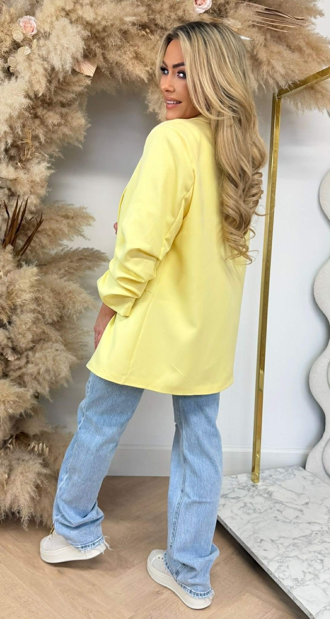 NINA OVERSIZED CROPPED ÄRMELBLAZER GELB