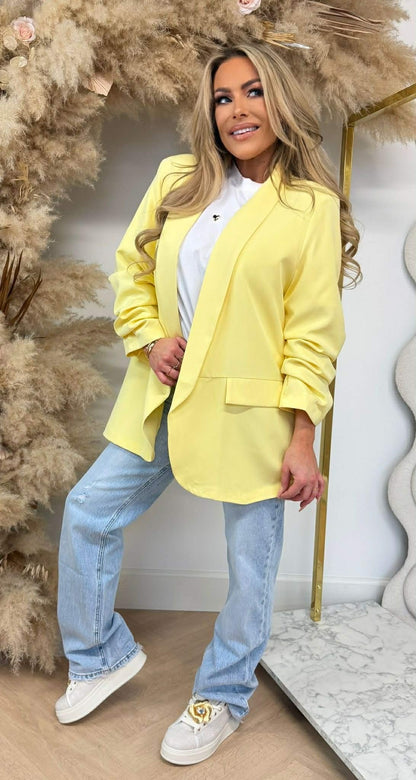 NINA OVERSIZED CROPPED ÄRMELBLAZER GELB