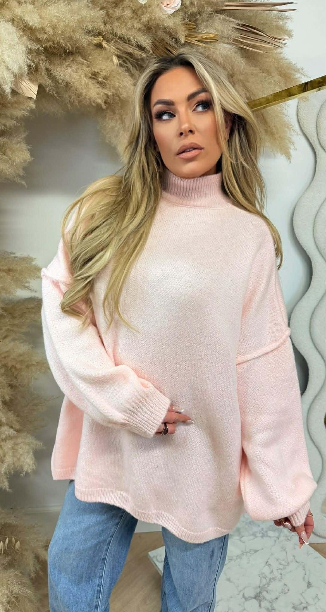 NINE OVERSIZED-NÄHTE SWEAT PEACH
