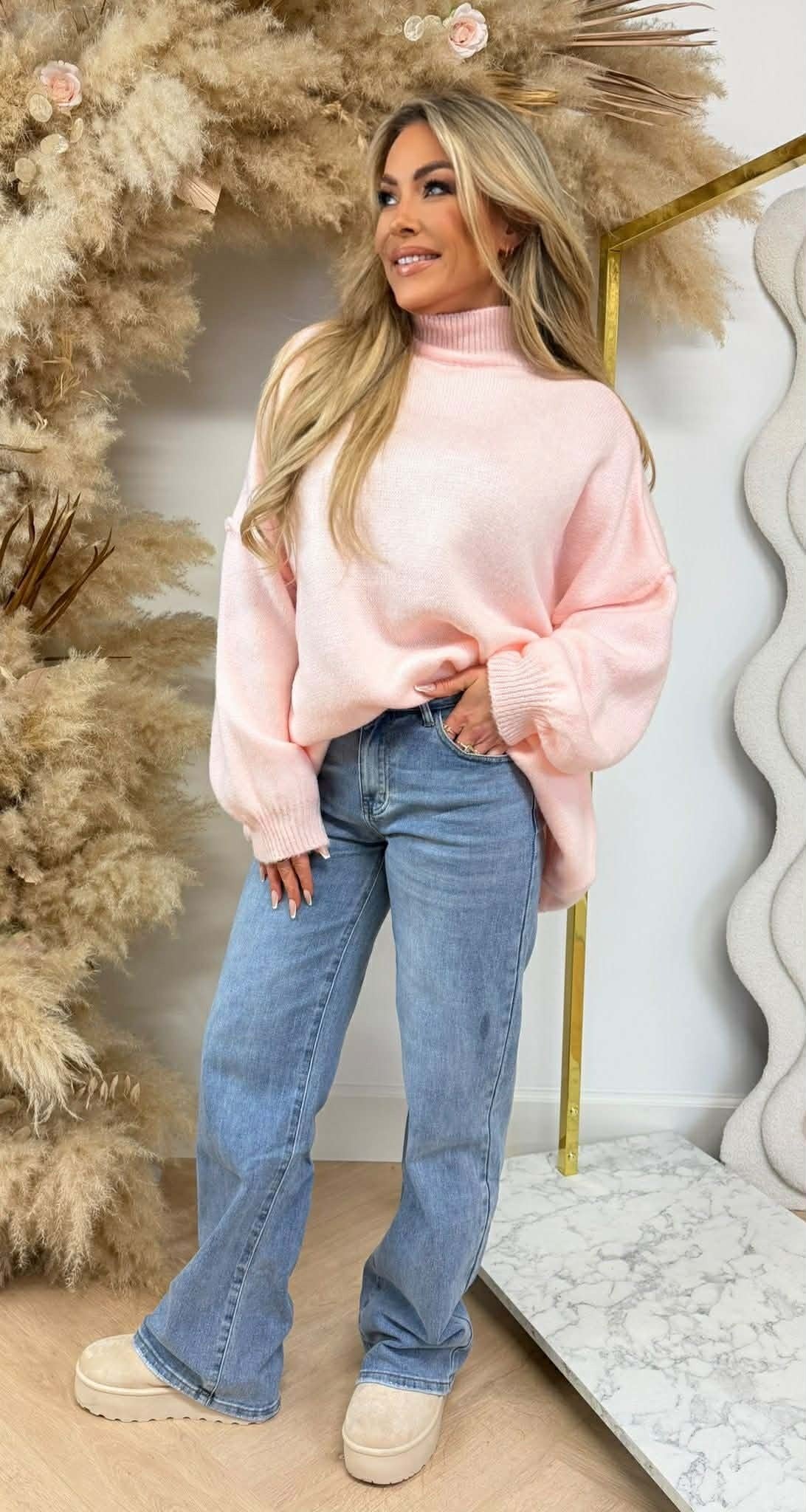NINE OVERSIZED-NÄHTE SWEAT PEACH