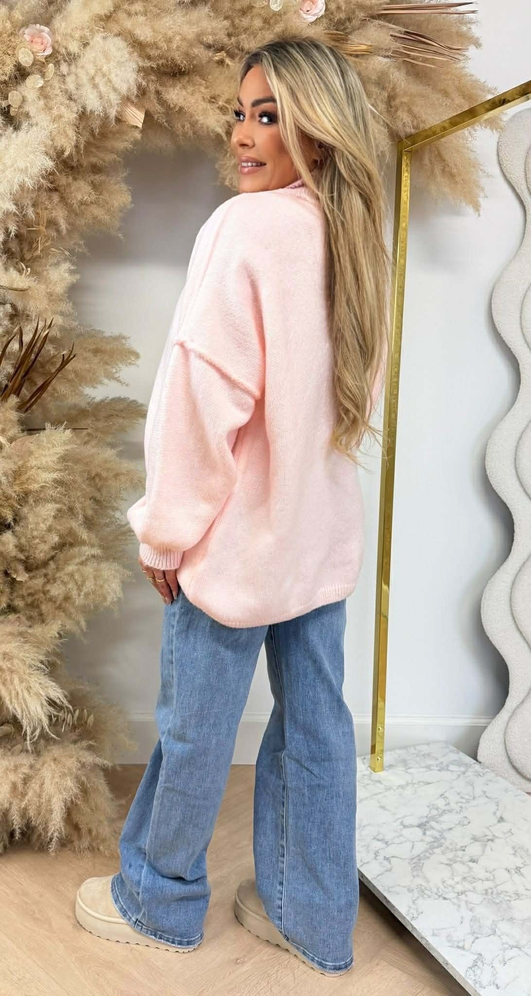 NINE OVERSIZED-NÄHTE SWEAT PEACH