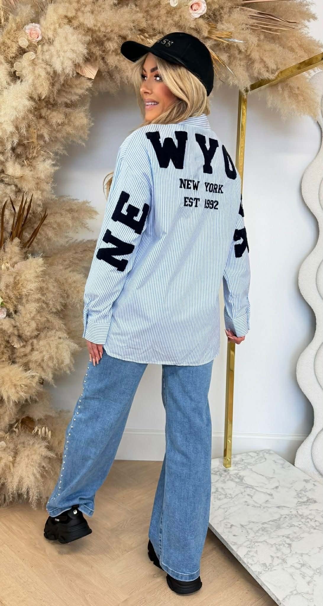 NY TEDDY BLOUSE 15465 BLUE
