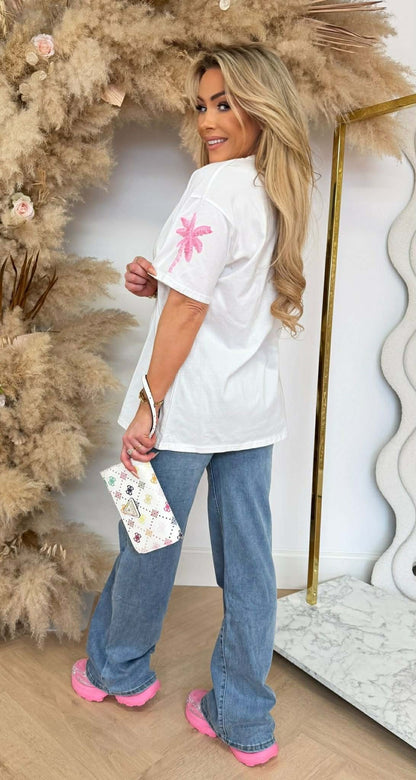OVERSIZED PALM TEE 4834 OFFWHITE