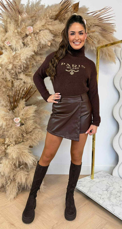 PARIS MILANO KOL KNIT SWEAT 08066 CHOCO