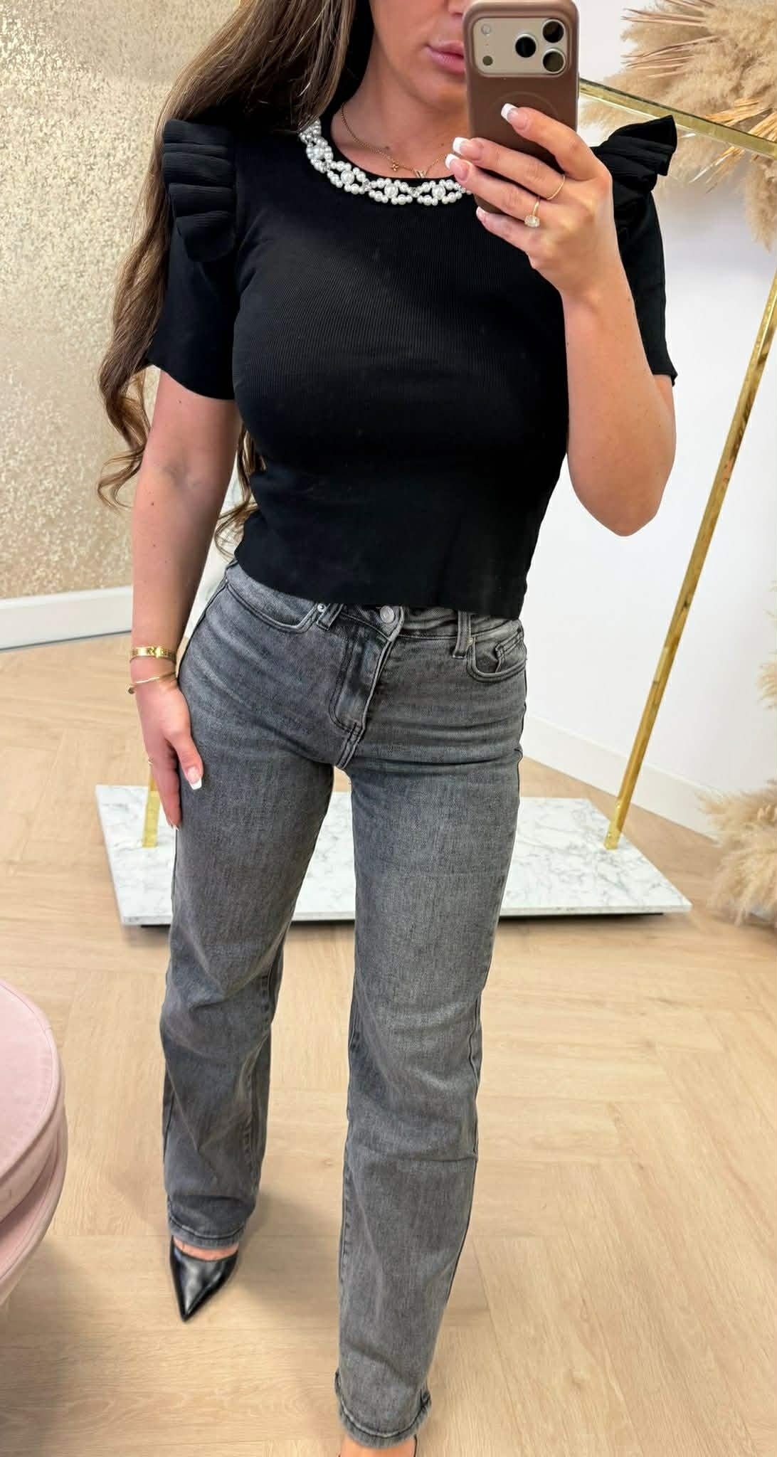 PEARLY DIAMOND TOP 05068 BLACK