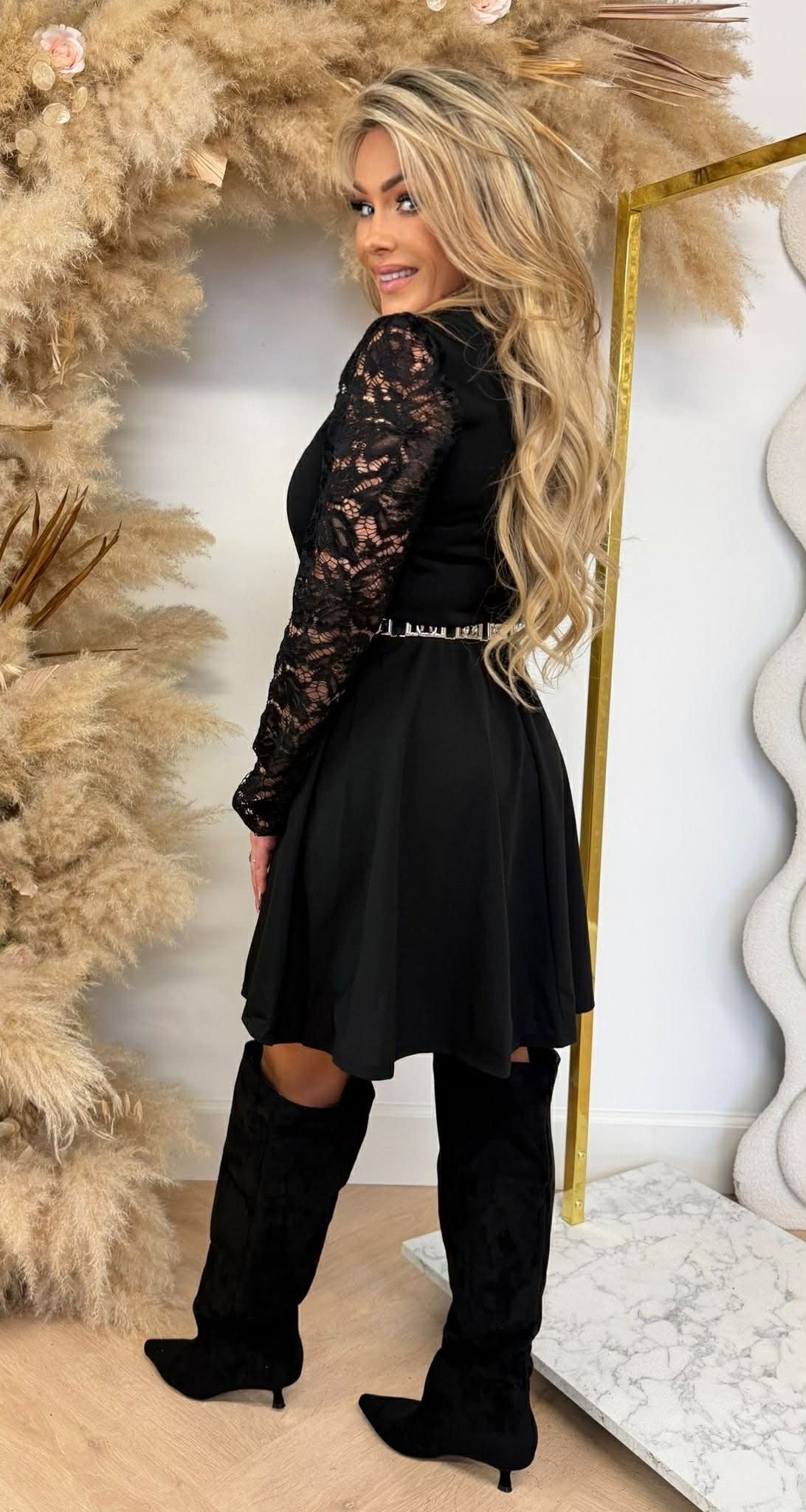 SCHOSSBASIS SPITZENKLEID 32098 SCHWARZ