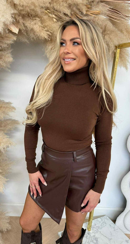 PERFECT BASIC COL ROULE TOP 5010 CHOCO