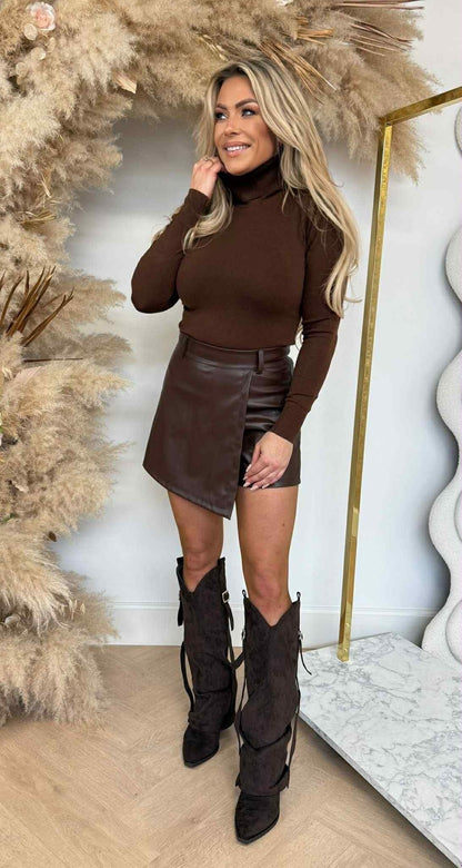 PERFECT BASIC COL ROULE TOP 5010 CHOCO
