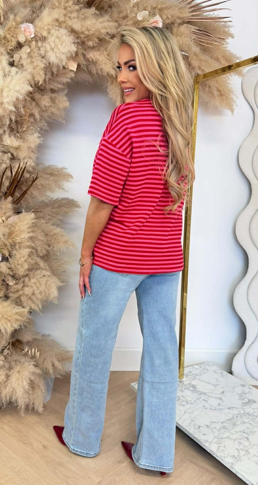 PERFECT STRIPE TEE ROUGE