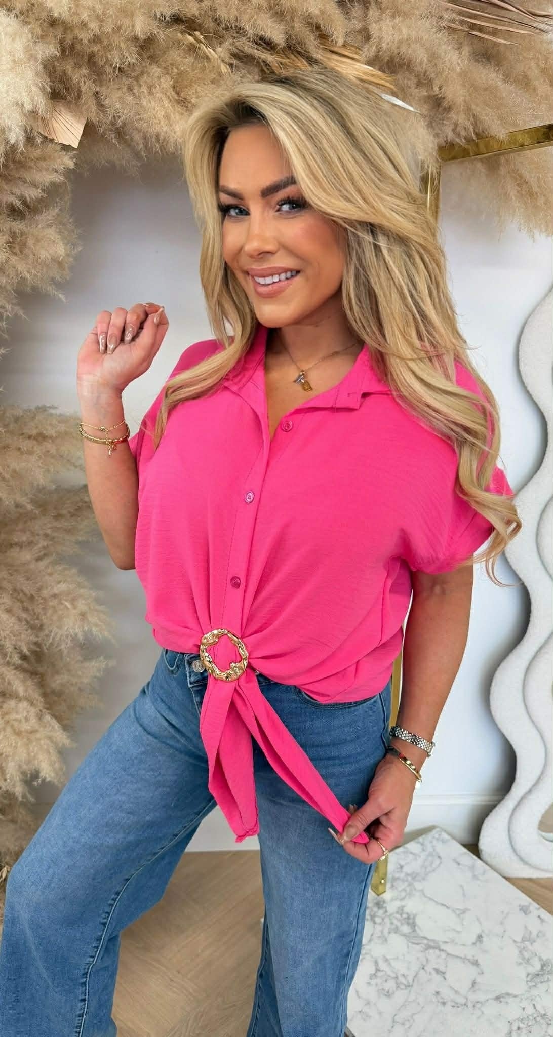 GOLDEN KNOT BLOUSE PINK