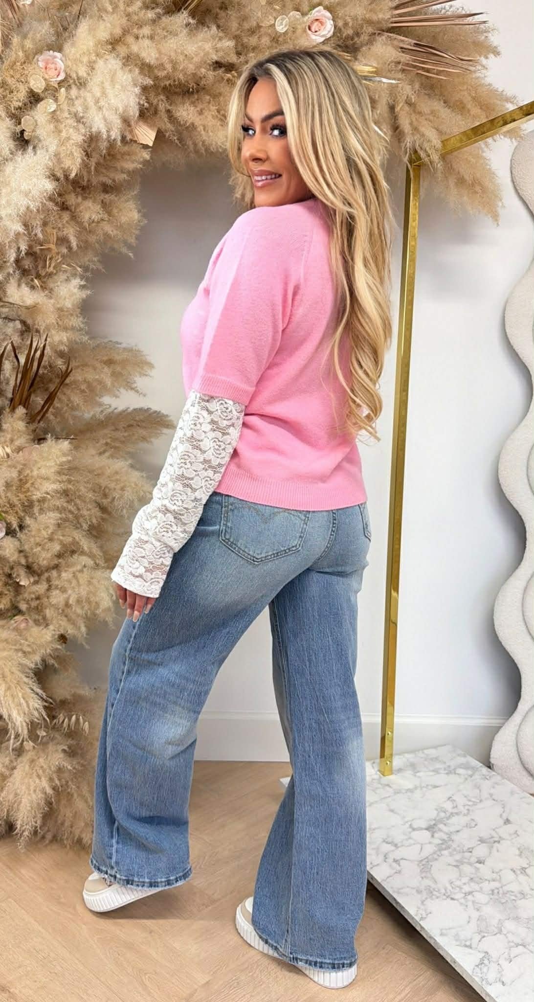 MOHNBLUMENSPITZE ÄRMEL SWEAT LOLLYPOP PINK