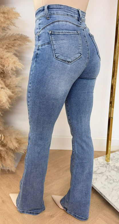 PUSH UP FLARED JEANS 5373-2 DENIMBLUE