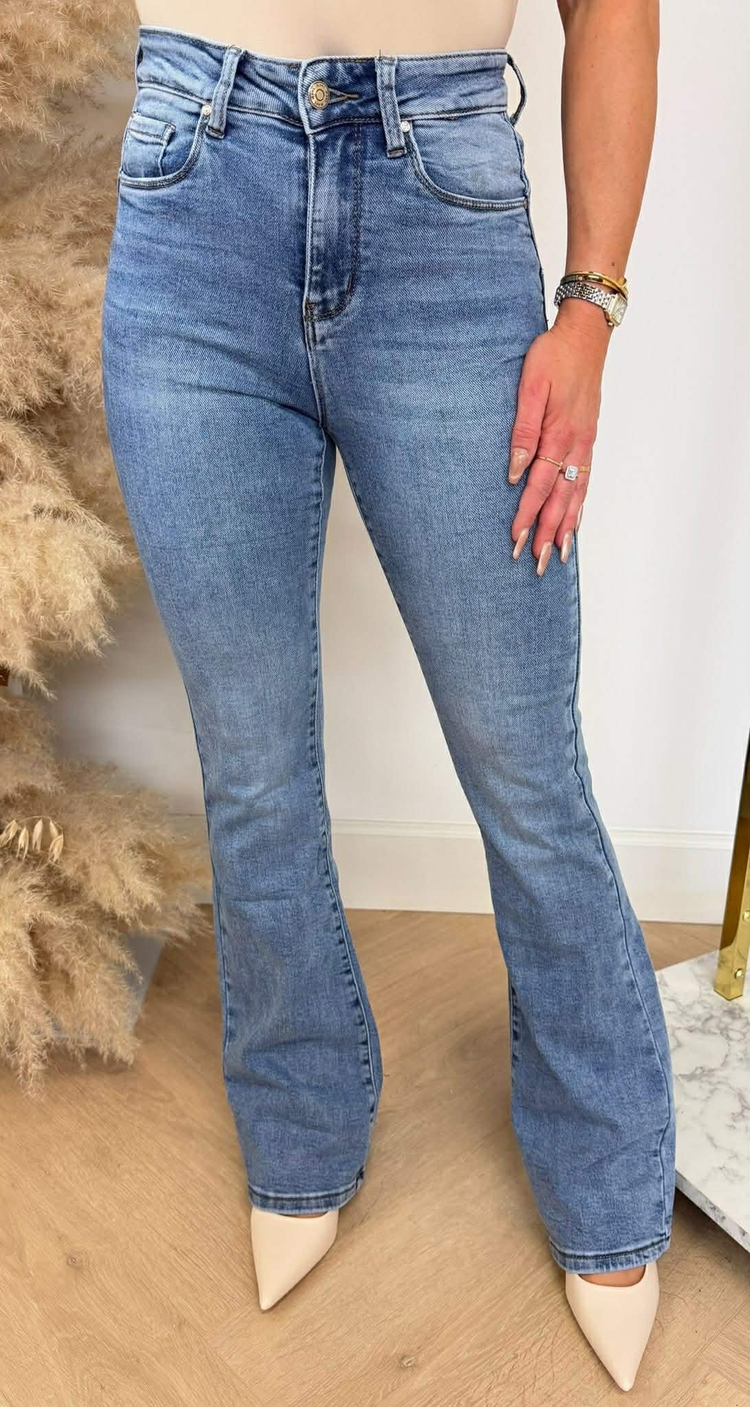 PUSH UP FLARED JEANS 5373-2 DENIMBLUE