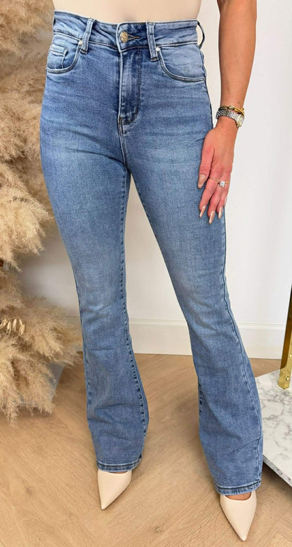 PUSH UP FLARED JEANS 5373-2 DENIMBLUE