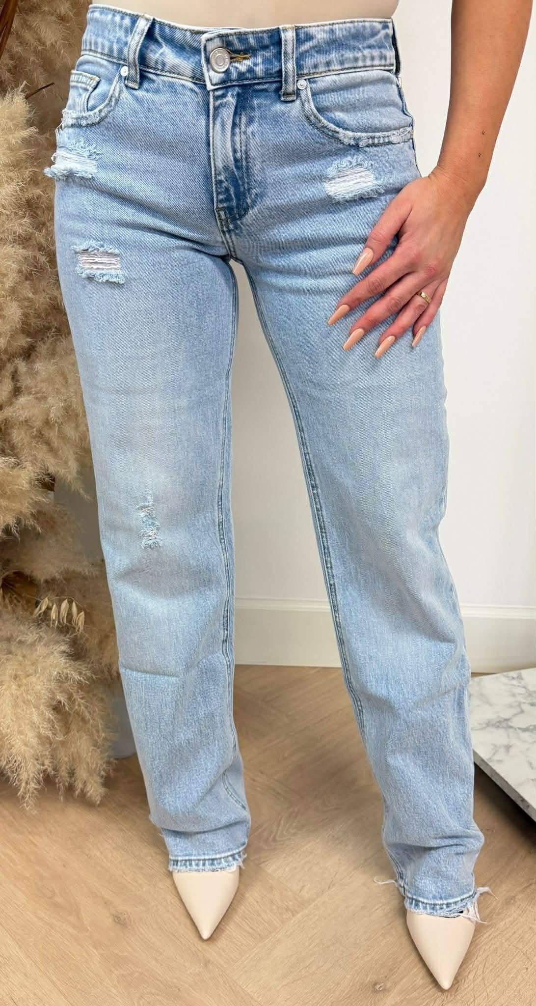 QUEEN OF HEARTS STRAIGHT LEG JEANS 3655-3 LIGHTDENIM