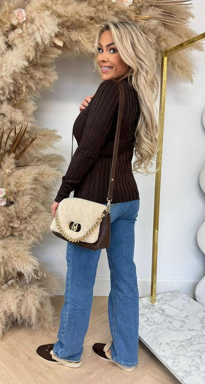 RIB V TOP 11073 CHOCO