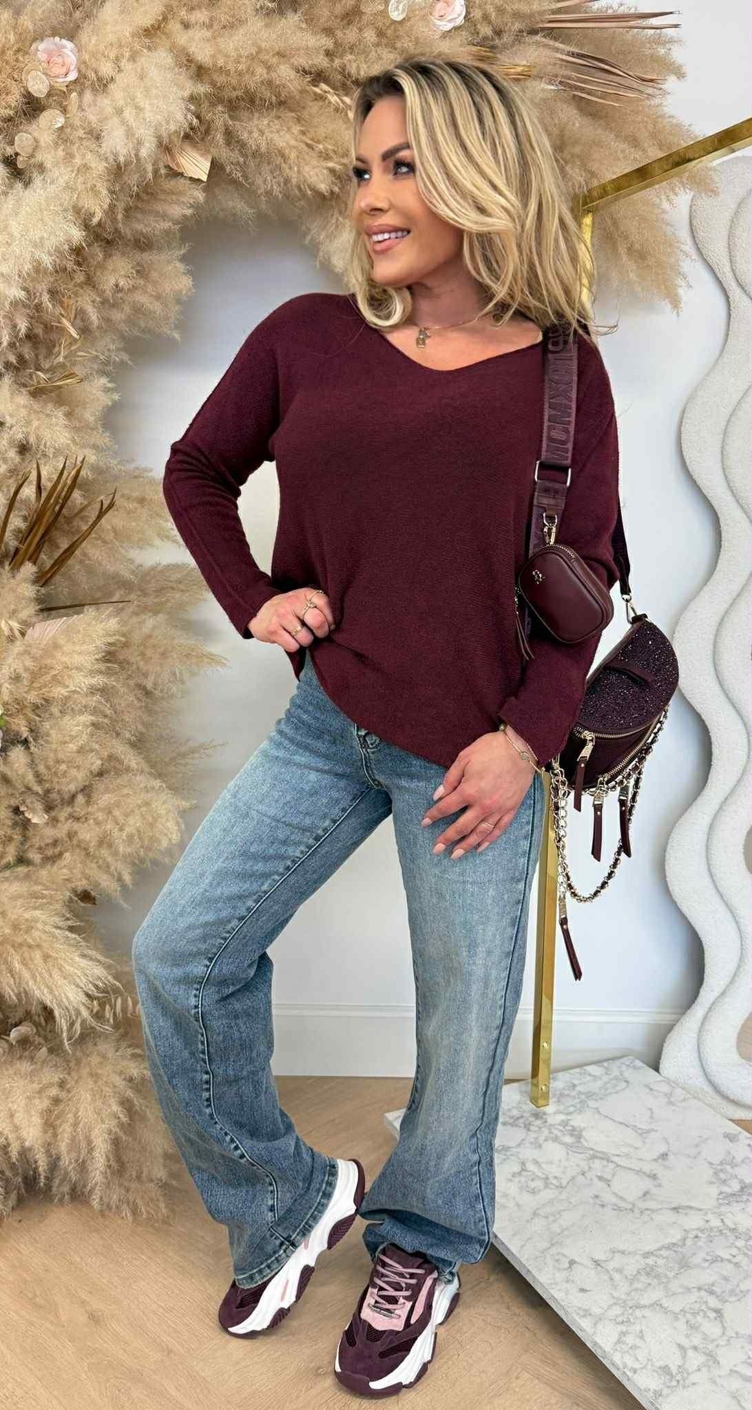 ROMY SOFT V HAUT AUBERGINE