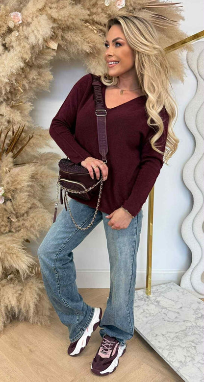ROMY SOFT V HAUT AUBERGINE