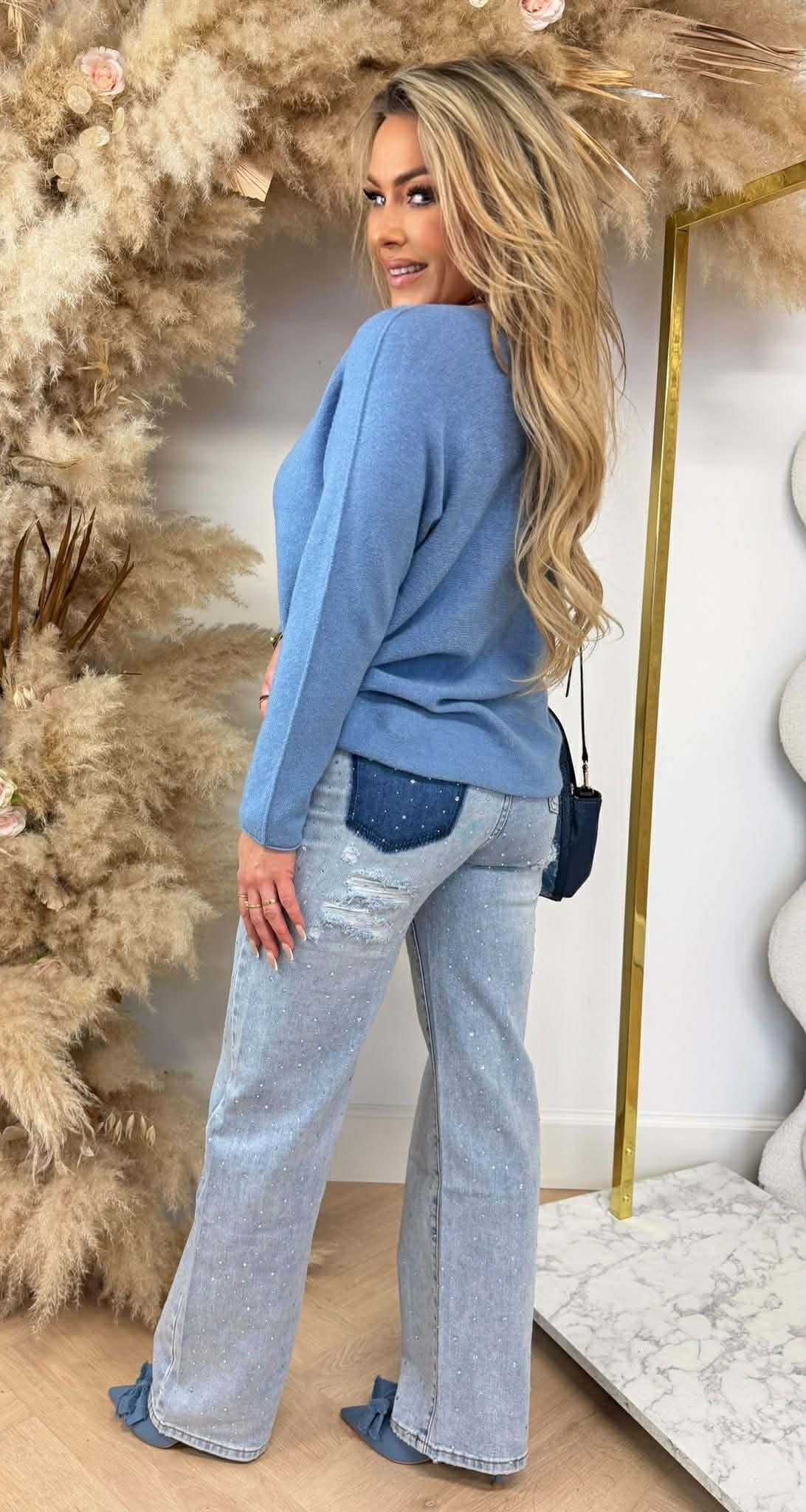 ROUND NECK TOP DENIMBLUE