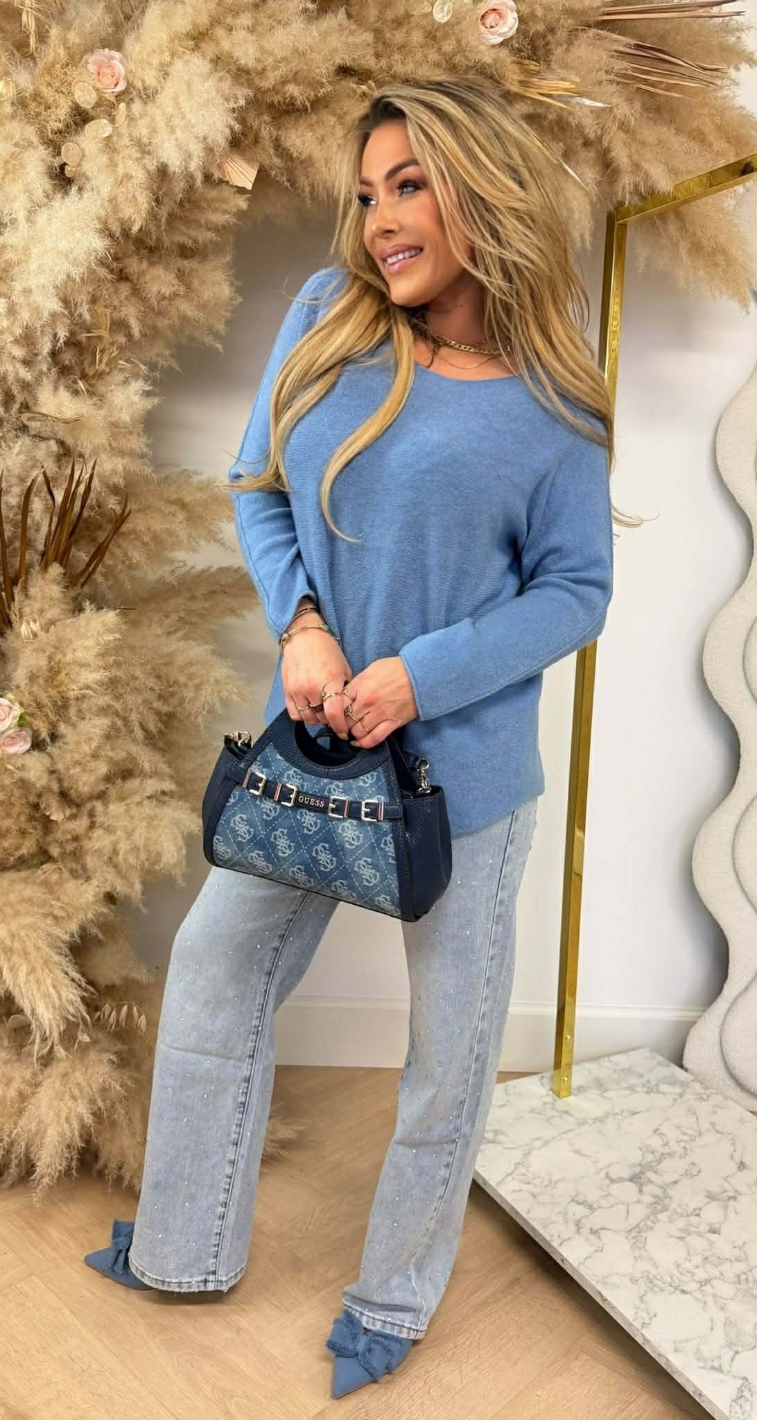 ROUND NECK TOP DENIMBLUE