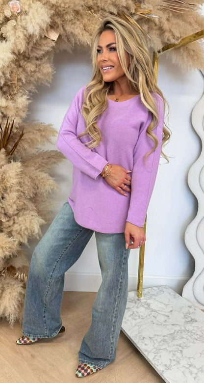RUNDHALSSHIRT LILA