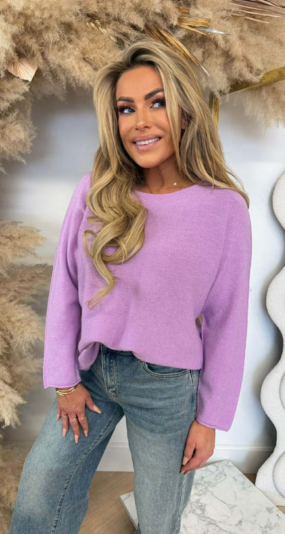RUNDHALSSHIRT LILA