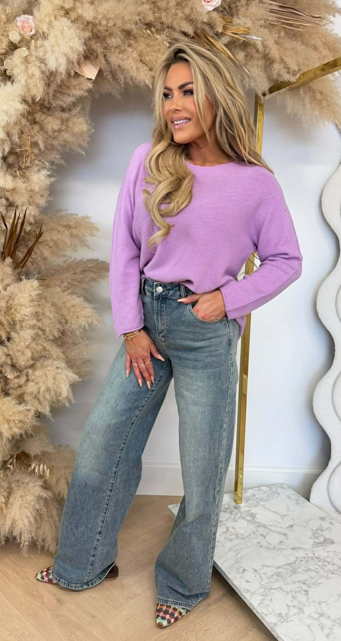 RUNDHALSSHIRT LILA