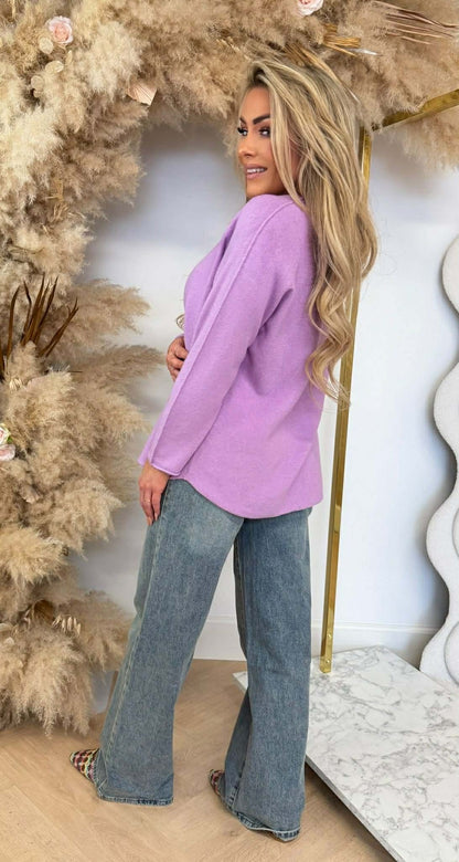 RUNDHALSSHIRT LILA