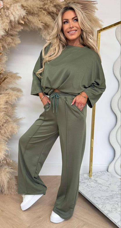 SARAH 2 PIECE SET ARMYGREEN