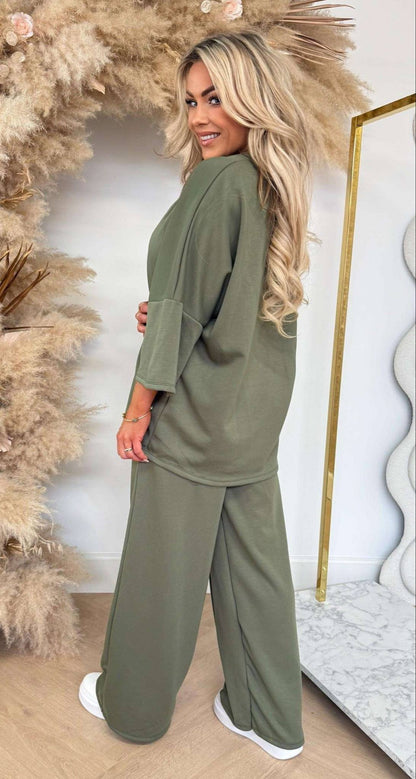 SARAH 2 PIECE SET ARMYGREEN