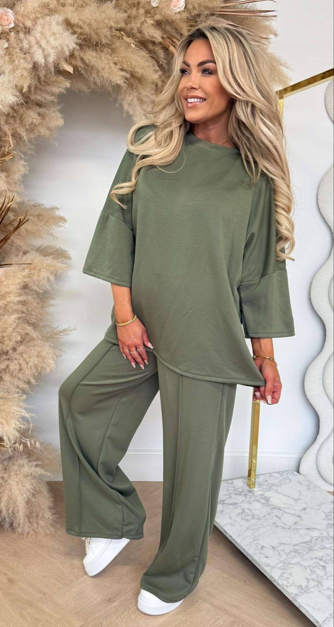 SARAH 2 PIECE SET ARMYGREEN