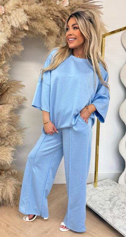 SARAH ENSEMBLE 2 PIÈCES BLEU GLACÉ
