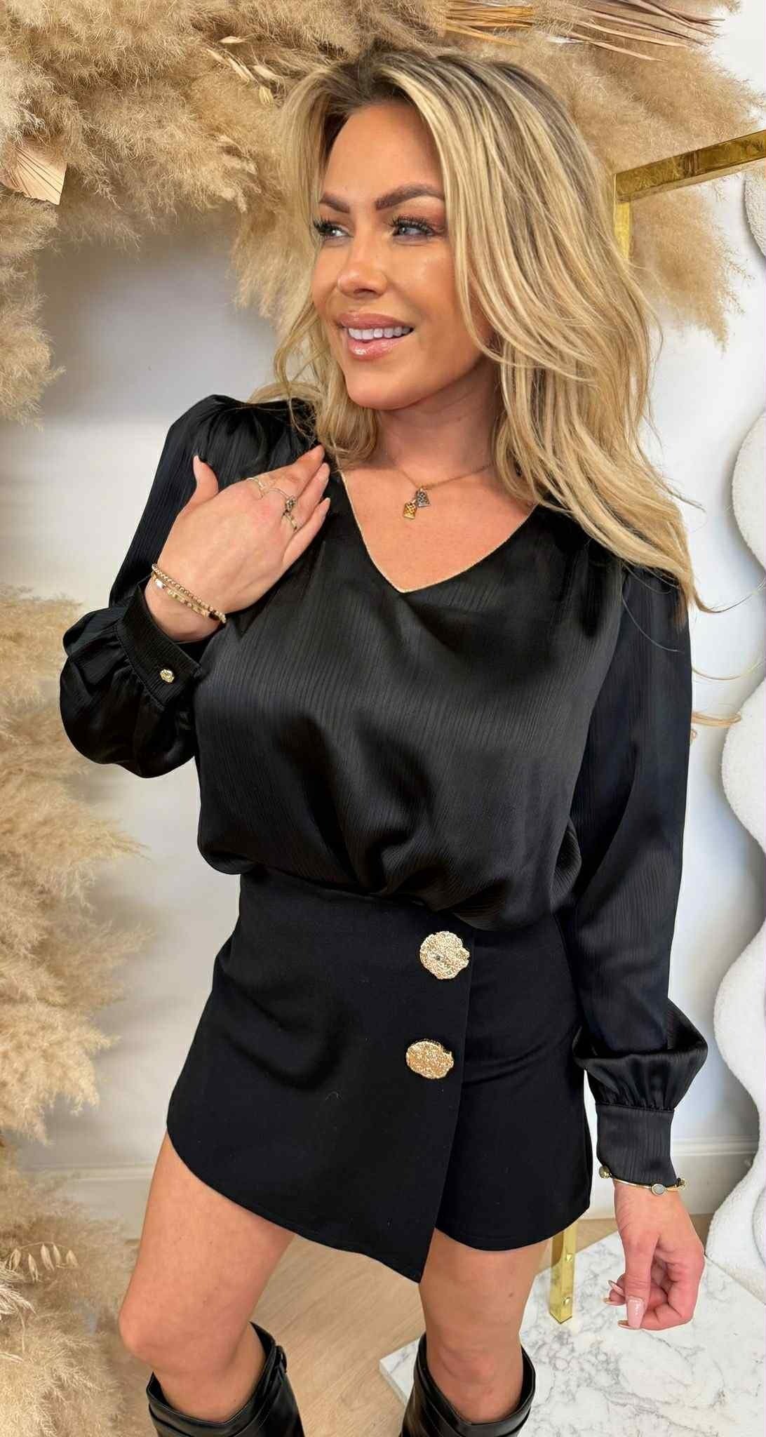 SATIN VS GOLDY TOP 696 NOIR