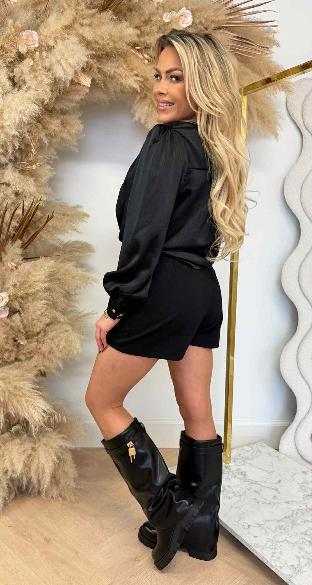 SATIN VS GOLDY TOP 696 NOIR