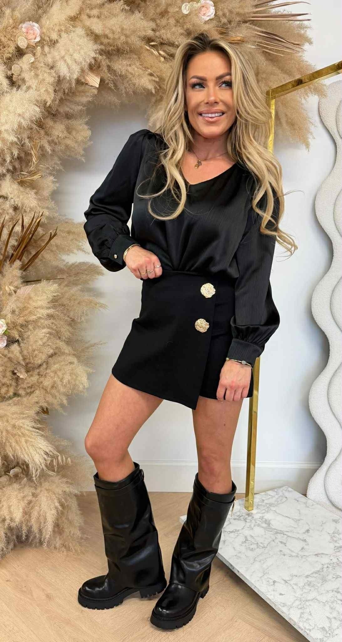 SATIN VS GOLDY TOP 696 NOIR