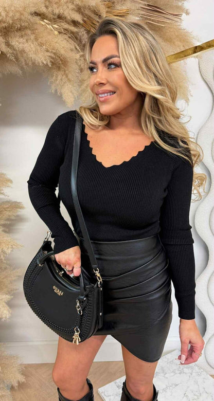 SCHULP BASIC RIB TOP 98013-5 NOIR