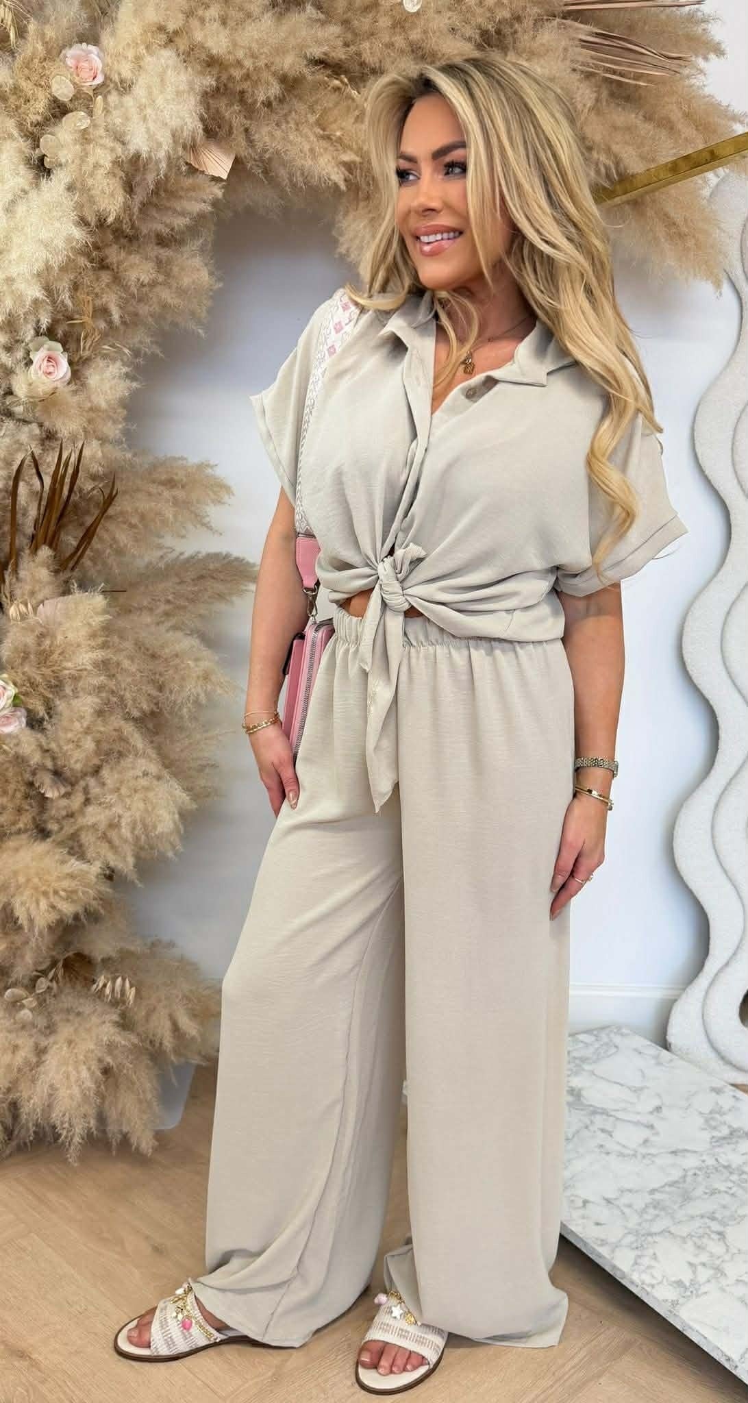 SCHLICHTES ELEGANTES CO-ORD SET BEIGE