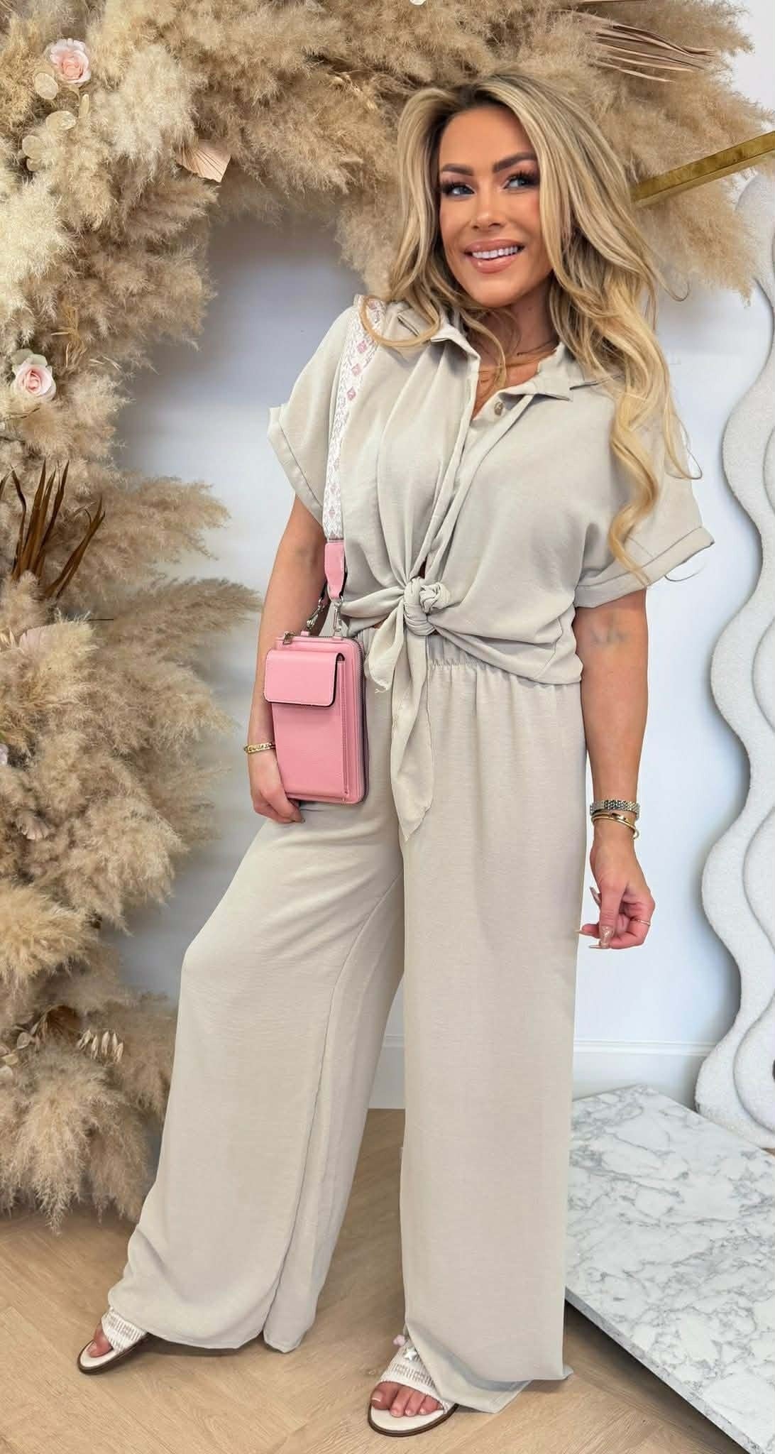 SIMPLE CLASSY CO-ORD SET BEIGE