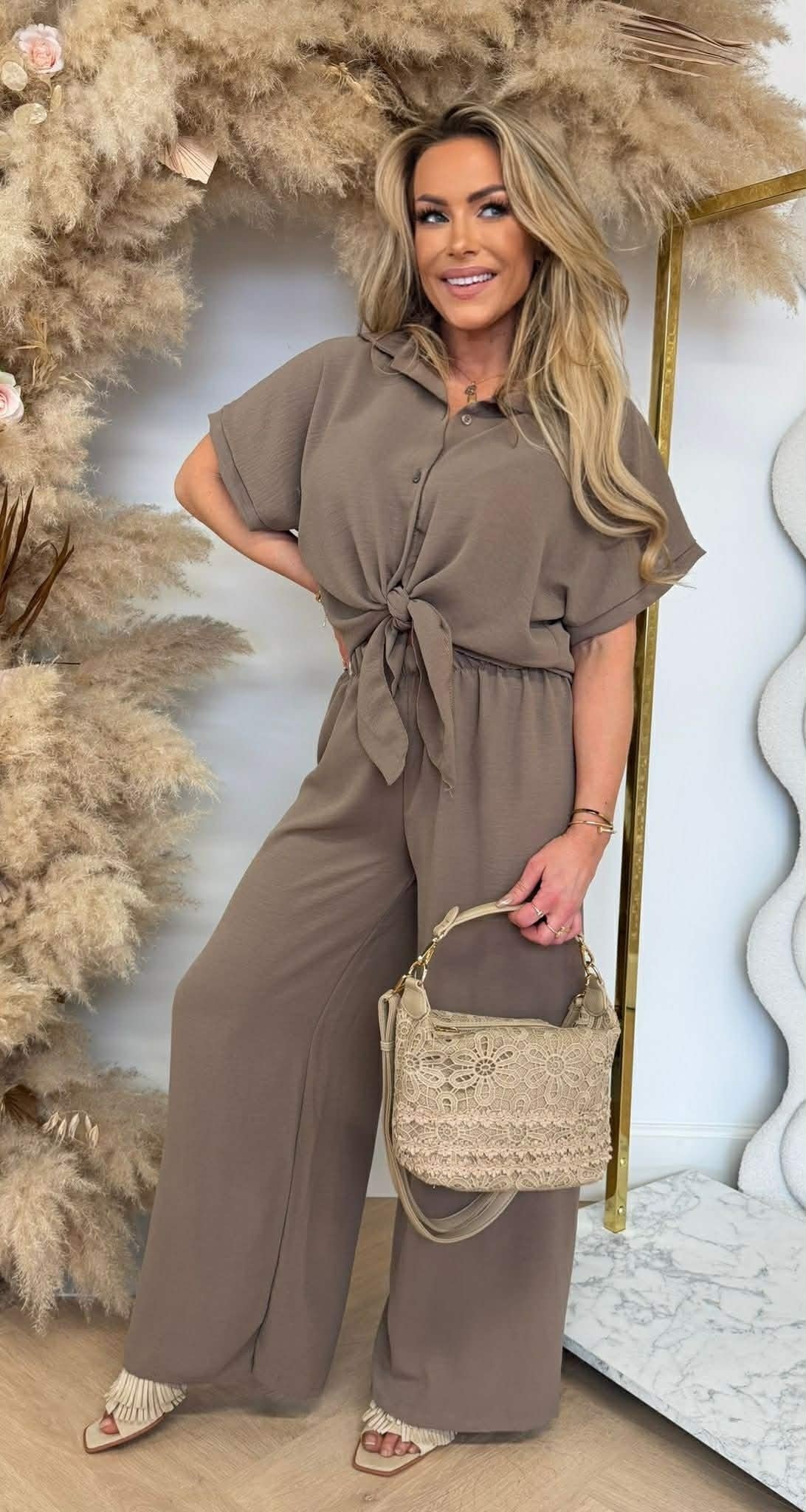 SCHLICHTES EDLES CO-ORD SET TAUPE
