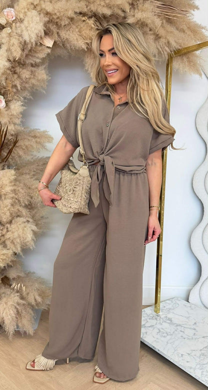 SCHLICHTES EDLES CO-ORD SET TAUPE