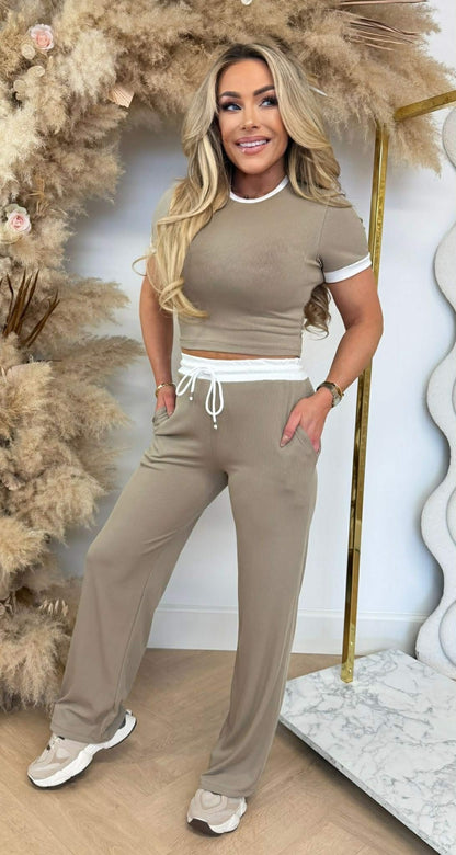 SMALL RIB SET TAUPE