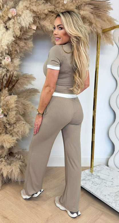 SMALL RIB SET TAUPE